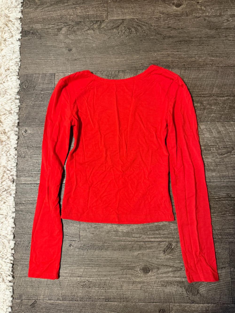 Bright Red Long Sleeve Top